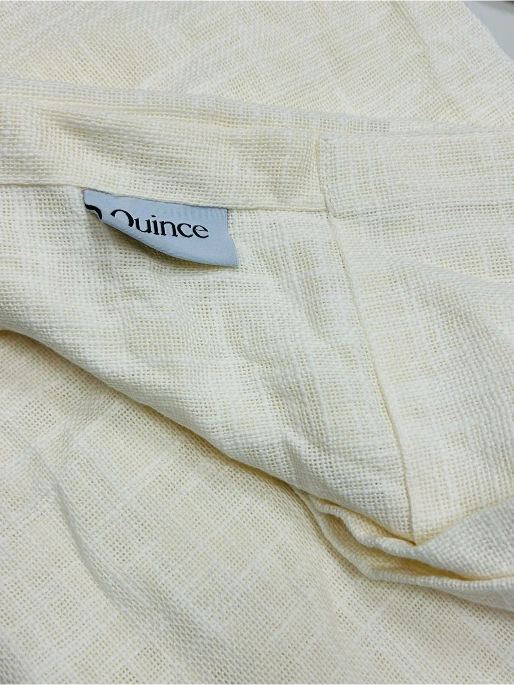 QUINCE Set Of 2 48x84 Cotton Sheer Curtains Ivory 9949